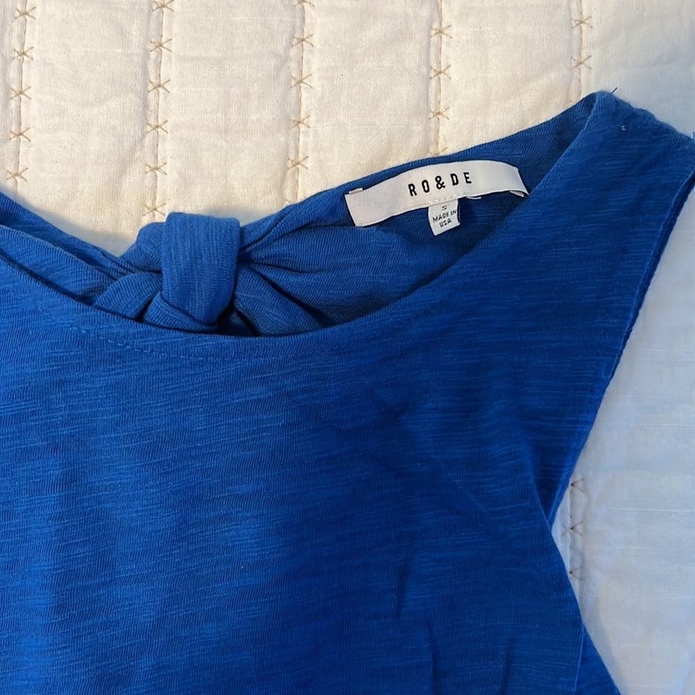 Anthropologie royal blue tank top with back bows - Picture 3 of 4